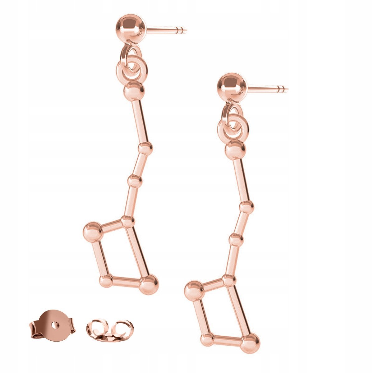Kolczyki Gwiazdozbiór różowe złoto 925
