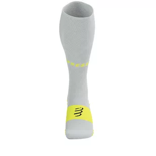 COMPRESSPORT Skarpety kompresyjne FULL SOCKS OXYGEN whie/safe yellow - Skarpetki sportowe męskie - miniaturka - grafika 2