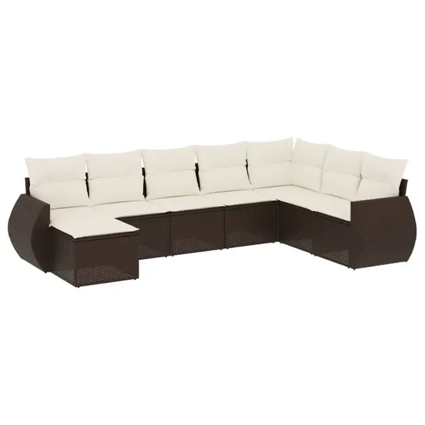 Zestaw mebli ogrodowych modułowych brązowy rattan PE 62 x 62 x 69 cm