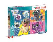 Puzzle - Clementoni Puzzle 3x48 Super Kolor Puppy Dog Pals - miniaturka - grafika 1