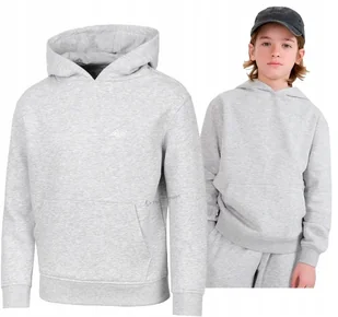 4F OCIEPLANA CHĹOPIÄCA JUNIORSKA BLUZA KANGURKA Z KAPTUREM / rozm 140 - Bluzy męskie - miniaturka - grafika 1