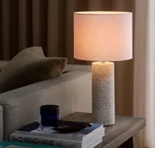 Lampy stojące - Biała stylowa lampa stołowa z lastryko Antiga - miniaturka - grafika 1