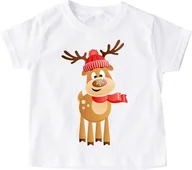 Koszulki dla dziewczynek - Koszulka dla dziecka z reniferem - miniaturka - grafika 1