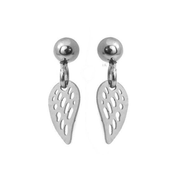 Kolczyki skrzydła mini, stal chirurgiczna sztyfty / JG. Projekt