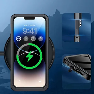 Etui do iPhone 14 wodoodporne pancerne 360 Case Hybrid ochrona aparatu obiektywów IP68 Waterproof czarne - Etui i futerały do telefonów - miniaturka - grafika 6
