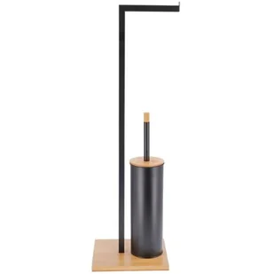 STOJAK NA PAPIER TOALETOWY łazienkowy metal BAMBUS - Stojaki i wieszaki na papier toaletowy - miniaturka - grafika 1