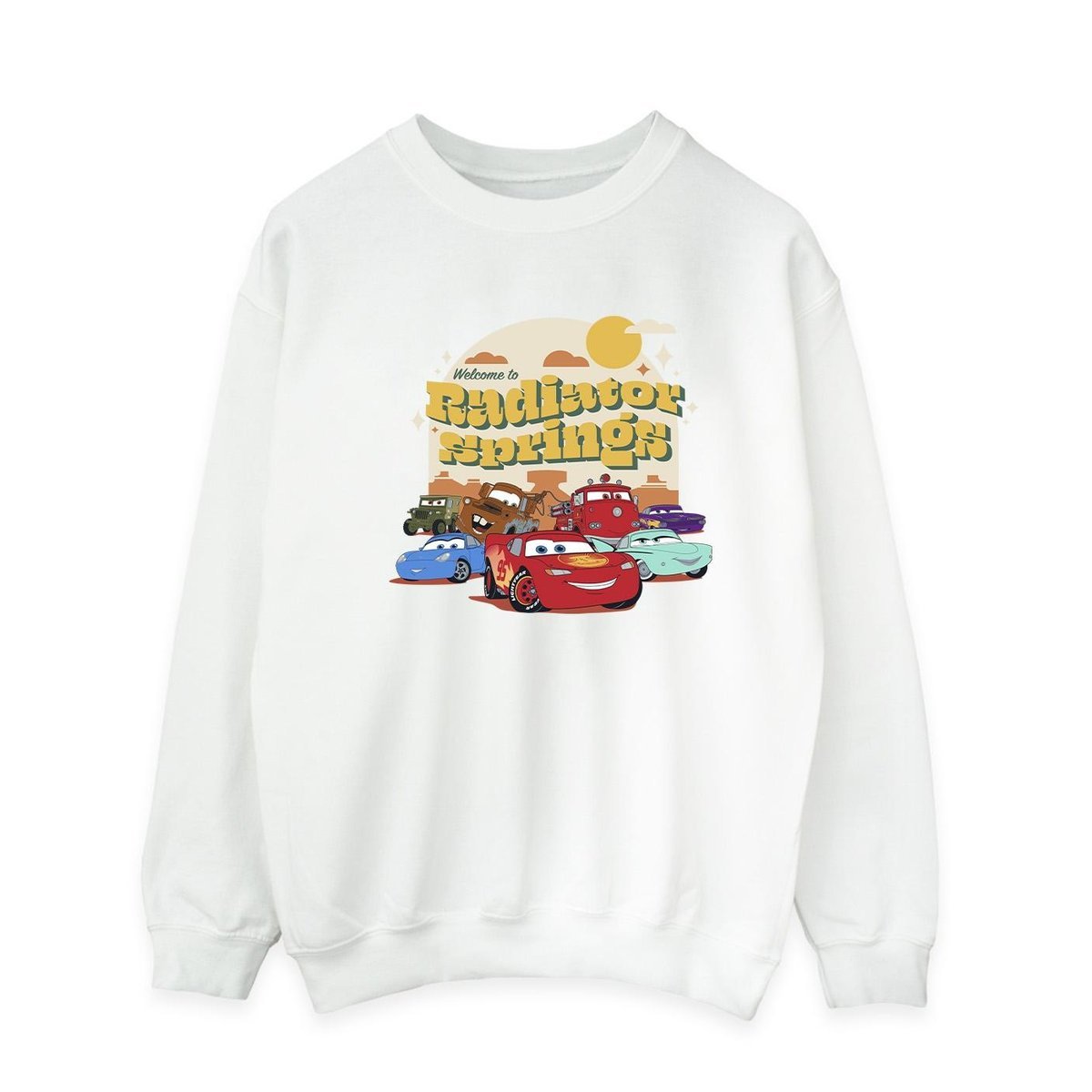 Disney Bluza Męska Cars Radiator Springs Group (S (52-55 Cm) / Ciepły Biały)
