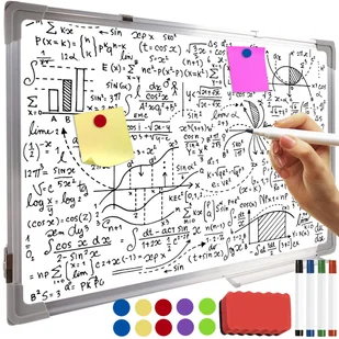 Tablica Magnetyczna Suchościeralna Biała 60x40 cm + Magnesy Gąbka Markery MAALEO - Tablice i flipcharty - miniaturka - grafika 1