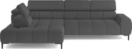 Narożniki - DomoHome narożnik PLAZA-L tkanina SOLAR narożnik z wygodnym, puszystym oparciem / długi fotel lewy / styl industrialny / kształt L lewy 300x99x216 cm SZARY - miniaturka - grafika 1