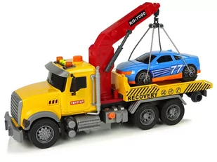 Import leantoys Samochód Laweta Pomoc Drogowa Dźwig Dźwięki Światła 9526 - Samochody i pojazdy dla dzieci - miniaturka - grafika 1