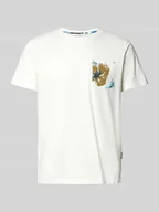 Koszulki męskie - T-shirt z prążkowanym, okrągłym dekoltem model ‘BHJEM’ - miniaturka - grafika 1