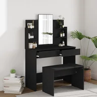 Toaletki - vidaXL Toaletka, czarna, 96x40x142 cm - miniaturka - grafika 1
