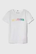 Koszulki dla dziewczynek - Tommy Hilfiger t-shirt bawełniany dziecięcy kolor biały - miniaturka - grafika 1