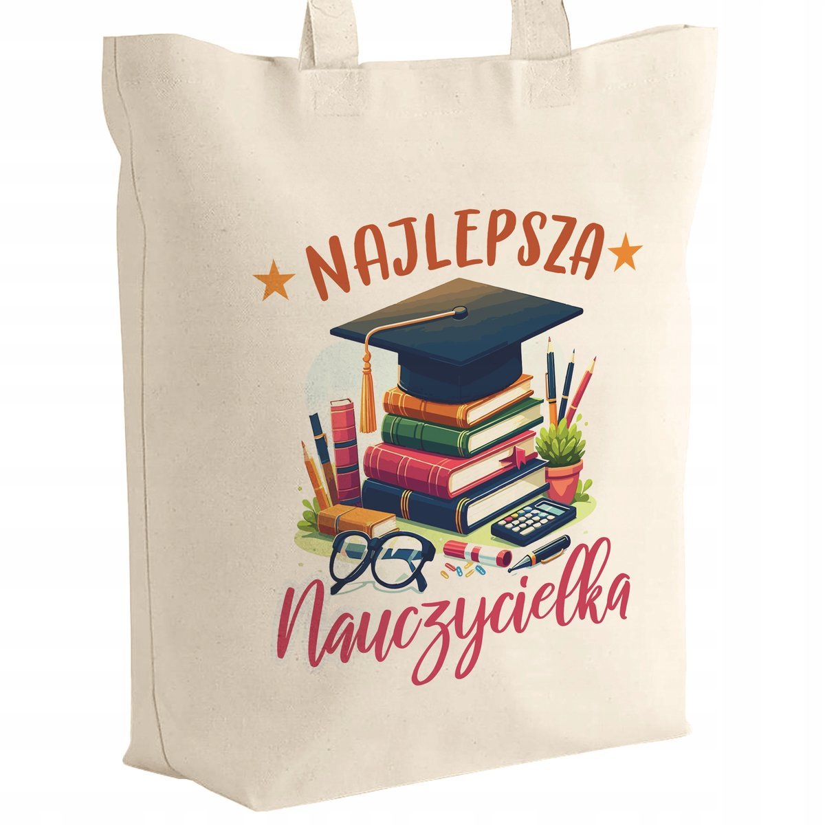 Torba bawełniana z dnem Dzień Nauczyciela Najlepsza Nauczycielka Prezent