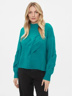 YAS Sweter 26031213 Turkusowy Regular Fit - Swetry damskie - miniaturka - grafika 1