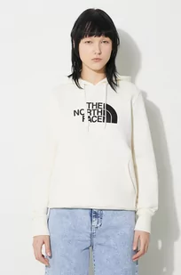 The North Face bluza bawełniana W Drew Peak Pullover Hoodie damska kolor beżowy z kapturem z aplikacją NF0A55ECQLI1 - Bluzy damskie - miniaturka - grafika 1