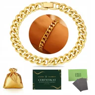 Bransoletki - PIĘKNA POZŁACANA BRANSOLETKA DAMSKA NA RĘKĘ PANCERKA 8MM STAL CHIRURGICZNEJ - miniaturka - grafika 1