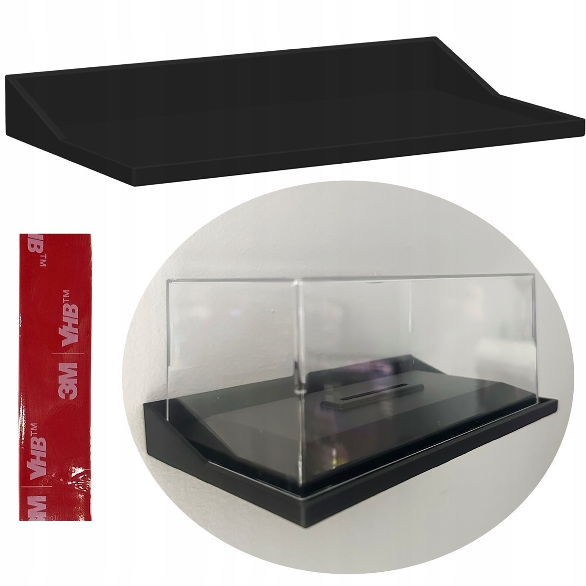 UCHWYT NA GABLOTKĘ DO MODELI W SKALI 1:43 WIESZAK NAŚCIENNY NA GABLOTĘ