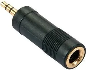 Adapter AV Lindy Jack 3.5mm - Jack 6.3mm czarny (35621) - Złącza, przejściówki, adaptery - miniaturka - grafika 1