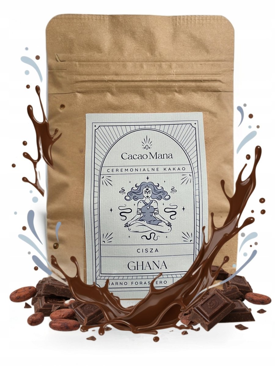 CacaoMana Kakao Ceremonialne Ghana Cisza 250 g Forastero Medytacja Relaks