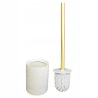 Akcesoria do wc - Szczotka do wc ceramiczna biała łazienkowa wytrzymała budowa stylowa - miniaturka - grafika 1