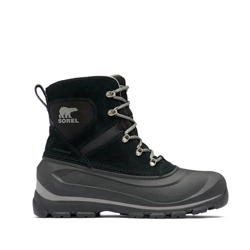 Sorel Męskie Buxton Lace wodoodporne śniegowce, czarne/kamieniołomowe, 9 UK, Czarny kamieniołom, 43 EU