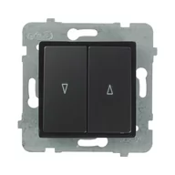 Wyłączniki światła i elektryczne - Polmark Włącznik żaluzjowy ROSA czarny - miniaturka - grafika 1