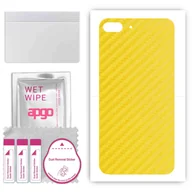 Szkła hartowane na telefon - Folia naklejka skórka strukturalna na TYŁ do Apple iPhone 8 Plus - Carbon Żółty - apgo SKINS - miniaturka - grafika 1