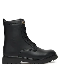 Tommy Hilfiger Trapery Lace-Up Bootie T3A5-34012-1355 D Czarny - Buty dla dziewczynek - miniaturka - grafika 1