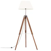 Lampy stojące - VidaXL Lampa podłogowa na trójnogu, brązowo-biała, tek, 141 cm 288077 - miniaturka - grafika 1