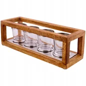 Świeczniki - ŚWIECZNIK TEALIGHT 4 DREWNO MANGO 30,5 x 10 x 9,5 - miniaturka - grafika 1