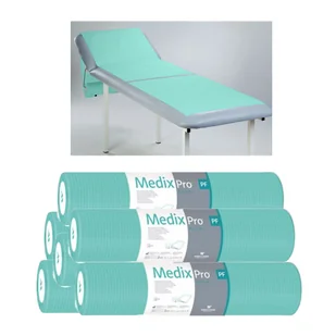 Podkład higieniczny na rolce 60cm x 50cm zielony podfoliowany 54g MedixPro 480szt - Kosmetyczne akcesoria jednorazowe - miniaturka - grafika 1