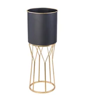 Donice - Osłonka metalowa na nóżkach SWEN black&gold, wys. 50 cm - śr. 20 cm - miniaturka - grafika 1