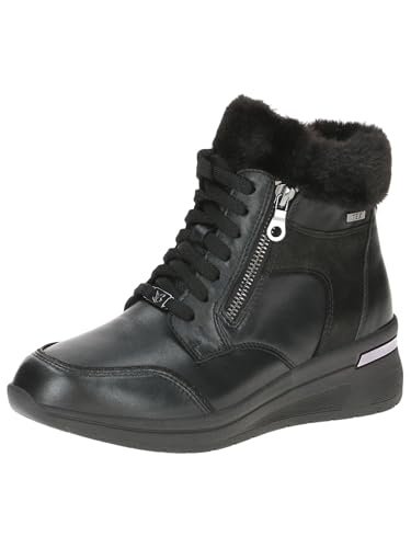 Caprice Damskie ciepłe buty 9-26105-43, modne kozaki, Black Comb, 40 EU szerokie, czarny Comb, 40 EU Weit