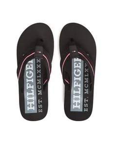 Tommy Hilfiger Japonki Corporate Hilfiger Beach FM0FM05436 Czarny - Klapki i japonki męskie - miniaturka - grafika 1