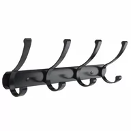 Wieszaki do szafy - Wieszak z 4 haczykami, uchwytami, czarny matowy kod: RA-AS3300-4 + Sprawdź na SuperWnetrze.pl - NATYCHMIASTOWA WYSYŁKA !! - miniaturka - grafika 1