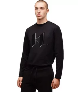 KARL LAGERFELD Męska bluza uniseks Loungewear Sweater, czarna, XS - Bluzy męskie - miniaturka - grafika 1