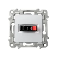 Gniazdka elektryczne - Ospel Szafir biały - Gniazdo głośnikowe pojedyncze GG-1Z/m/00 - miniaturka - grafika 1