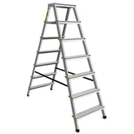 Drabiny - DRABEST Drabina aluminiowa dwustronna certyfikowana 2x7 stopniowa 150 kg - miniaturka - grafika 1
