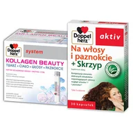 Suplementy diety - Doppelherz® system KOLLAGEN BEAUTY + Doppelherz® aktiv Na włosy i paznokcie ZESTAW - miniaturka - grafika 1