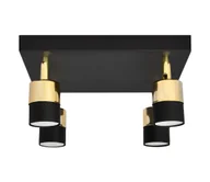 Lampy sufitowe - LED Oświetlenie punktowe TUBSSON 4xGU10/4,8W/230V czarne/złote - miniaturka - grafika 1