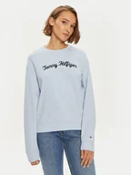 Bluzy damskie - Tommy Hilfiger Bluza Modern Script WW0WW42615 Błękitny Regular Fit - miniaturka - grafika 1