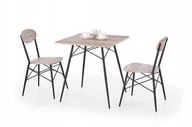 Stoły z krzesłami - Zestaw Stół 2 Krzesła San Remo Czarna Stal 70x70 - miniaturka - grafika 1