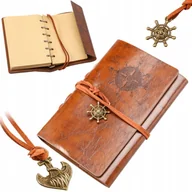 Notesy i bloczki - ŚREDNI PAMIĘTNIK NOTES PODRÓŻNIKA DZIENNIK BRĄZ A6 - miniaturka - grafika 1