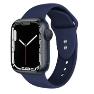 Akcesoria do smartwatchy - Apple Crong Pasek Crong Liquid Band do Watch 42/44 mm granatowy CRG-44LQB-MBL - miniaturka - grafika 1