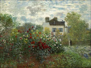 Galeria Plakatu, Plakat, The Artist&rsquo;s Garden in Argenteuil (A Corner of the Garden with Dahlias), Claude Monet, 70x50 cm - Plakaty - miniaturka - grafika 1