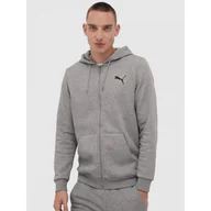 Bluzy sportowe męskie - Bluza Męska Puma Rozpinana z Kapturem Ocieplana Szara 586702-53 - miniaturka - grafika 1