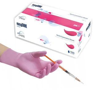 Zarys - Rękawice Easycare nitryl różowe, XS, 100szt. - Rękawiczki jednorazowe - miniaturka - grafika 1