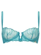 Biustonosze - Bluebella Damski biustonosz z fiszbinami Kobiety Koronka niebieski jednolity, 70E - miniaturka - grafika 1