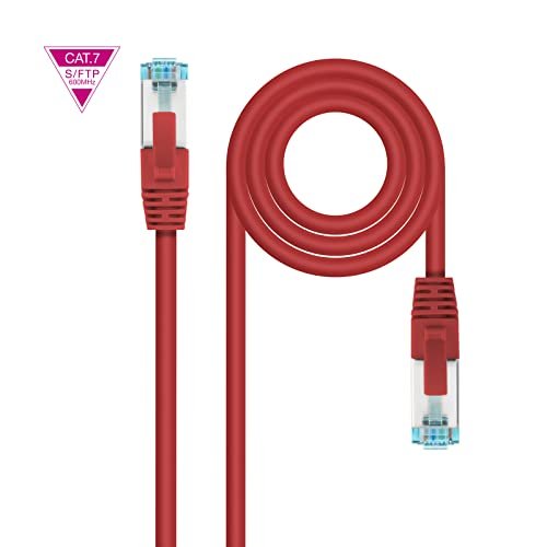 Kabel sieciowy kategorii 7, z osłoną LSZH (Low Smoke Zero Halogen), typ SFTP (Shielded Foiled Twisted Pair), podwójnie ekranowany PIMF (Pairs in Metal Foil), AWG26 Gauge, czerwony, z płótnem